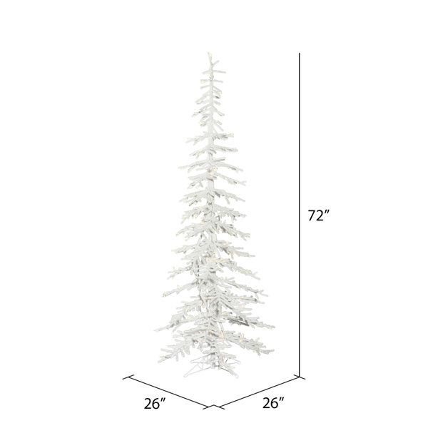 The Holiday Aisle® Flocked Kuna Pine 6' Lighted Christmas Tree Wayfair